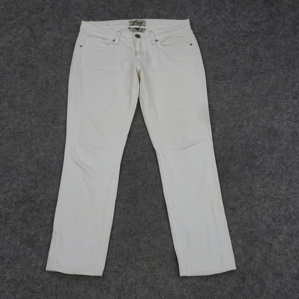 Lucky Brand Jeans Womens 6 White Denim Cropped 28 Pants Straight Casual Zoe